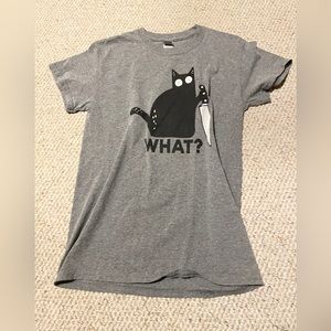 Cat with knife shirt